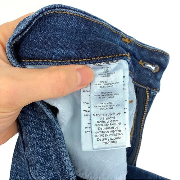 GOOD AMERICAN Good Legs Crop Skinny Jeans Blue Denim 4/27 - Picture 7 of 11